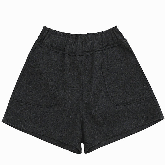 Women's Woolen Shorts Korean Style Loose High Waist All-match Slimming Outer Boots Casual Wide-leg Pants