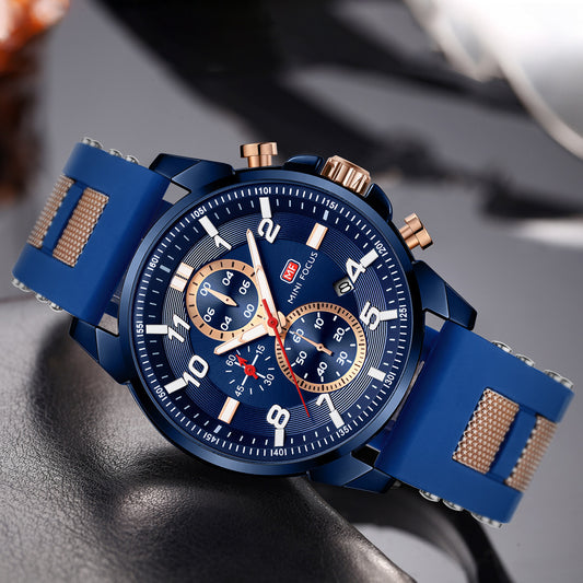 Multifunctional Sports Men's Watch With Three Eyes And Six Needles