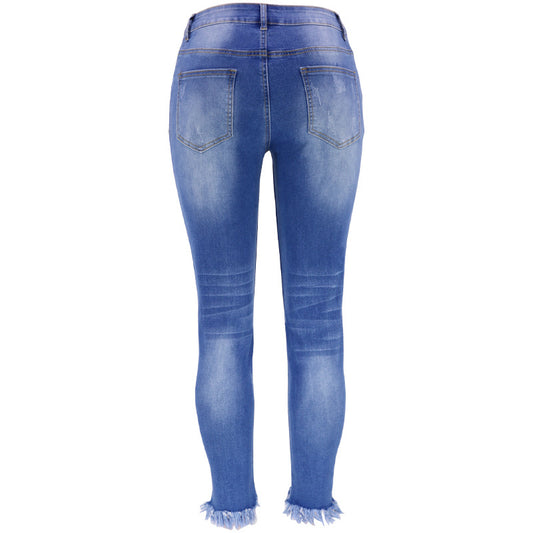 Summer Womens Ripped Skinny Denim Jeans