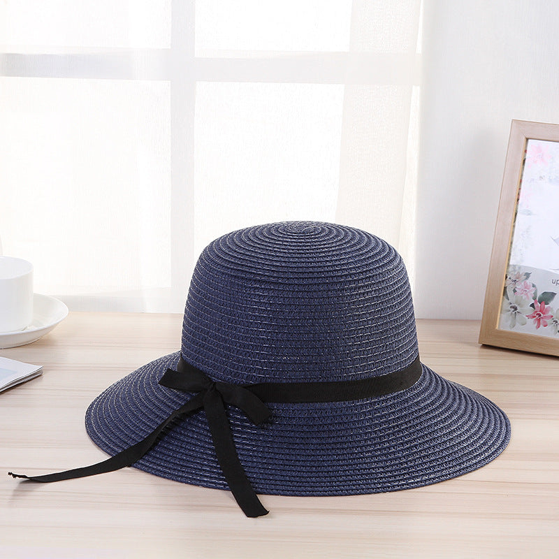 Ribbon Bow Sunscreen Holiday Fisherman Hat Large Brim