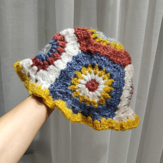 Mohair Color Matching Colorful Baotou Hat Basin Hat