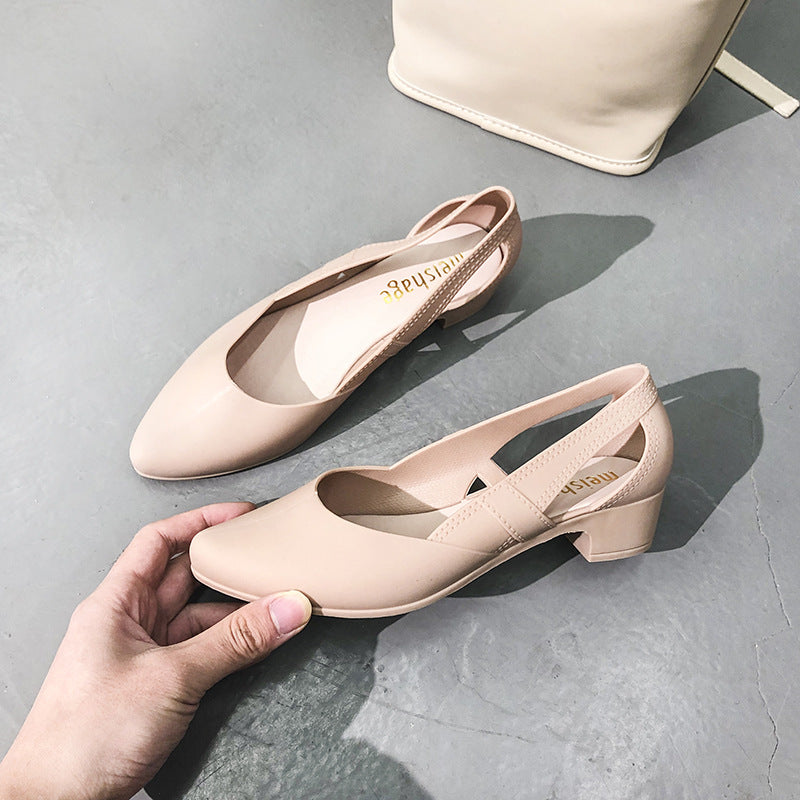 Women's Korean-style Mid-heel Platform Beach Versatile Sandals
