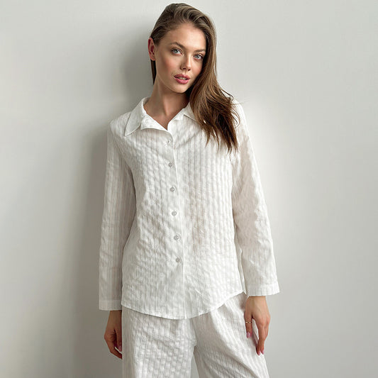 Womens Cotton Silk Loungewear With Long Sleeves And Long Pants Suitable For Both Home And Outdoor Wear