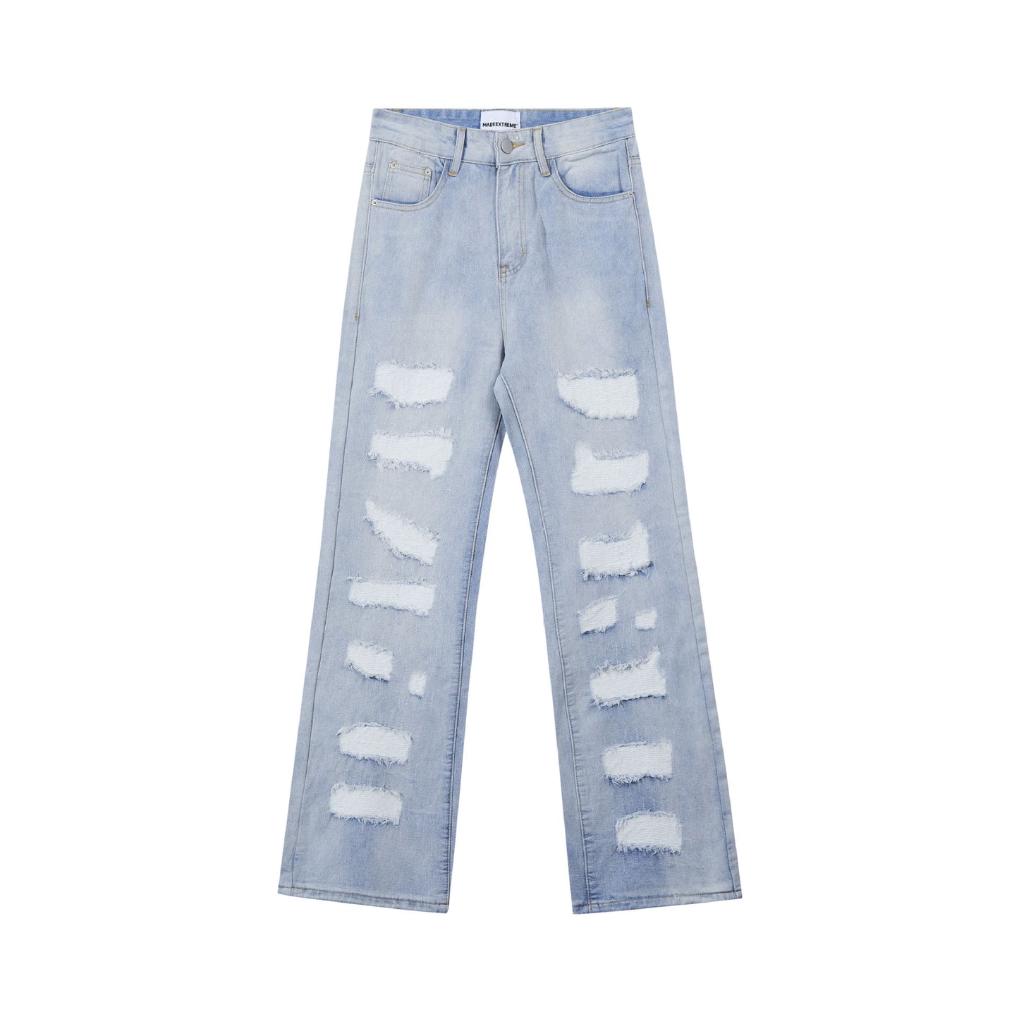 Street Mænds Tøj Vasket Slidt Kattehår Fritidsbukser Ødelagt Kvast Lige Jeans