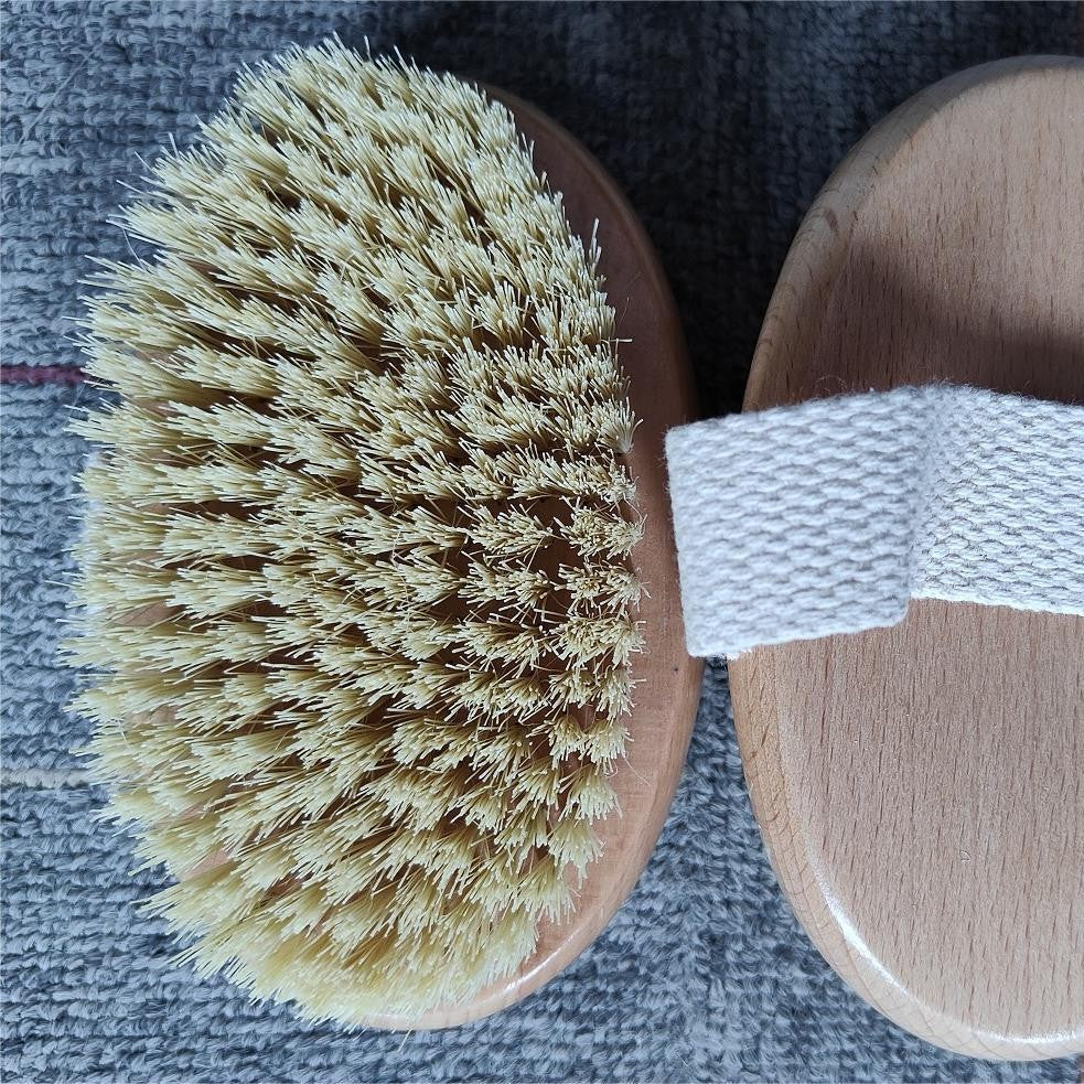 Bamboo Handleless Oval PPR Soft Bead Bristle Bath Brush SPA