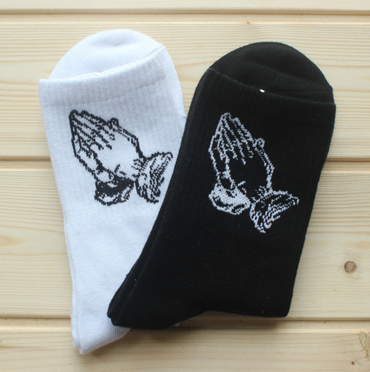 Solid color cotton socks