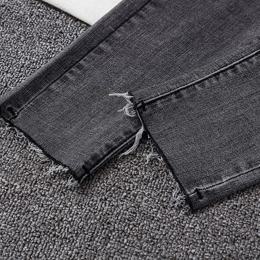 High-rise slim-fit skinny pencil cropped pants