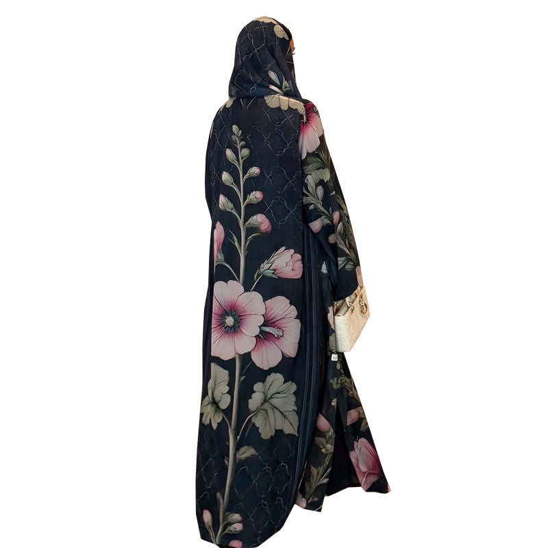 Middle Eastern Printed Robe-cardigan Headscarf Dubai