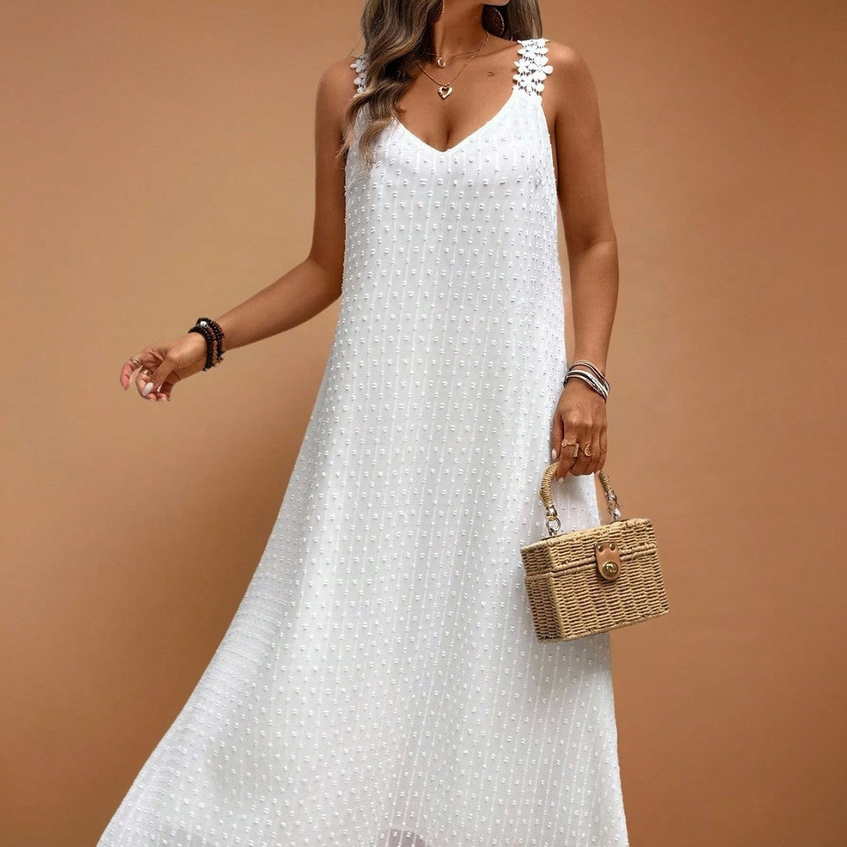 Womens Fashionable Plus-Size Casual Slip Dress