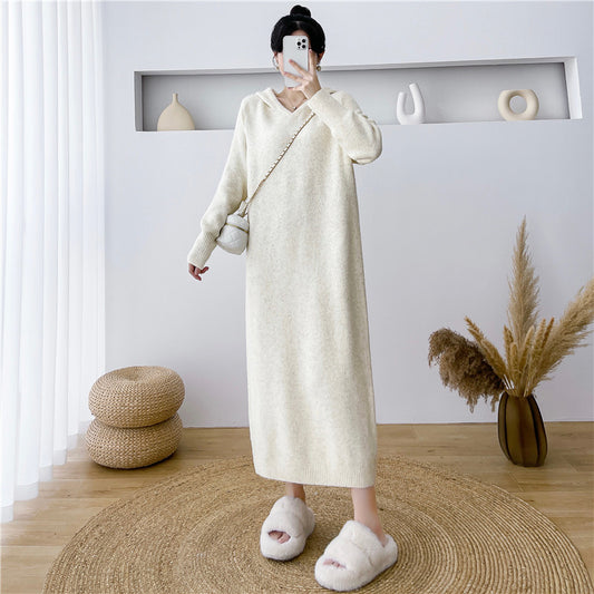 Womens Long Knitted Base Dress For FallWinterNew Style To Pair With Coats