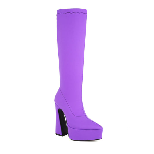 Sardines Platform Pointed Toe Super High Heel Boots