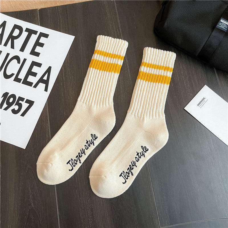Thickened Two-bar Terry Men's Socks Pattern Thick Thread Tube Socks