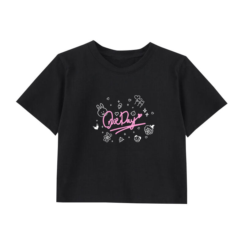 Pine Letter Printed Cotton Summer Song Clothes