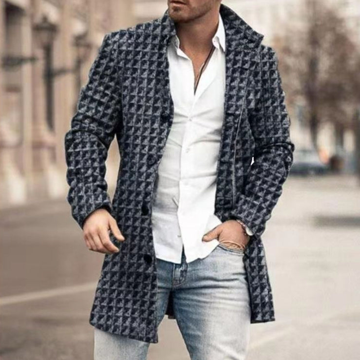 Various Colors Wool Men's Long Sleeve Trench Coat
