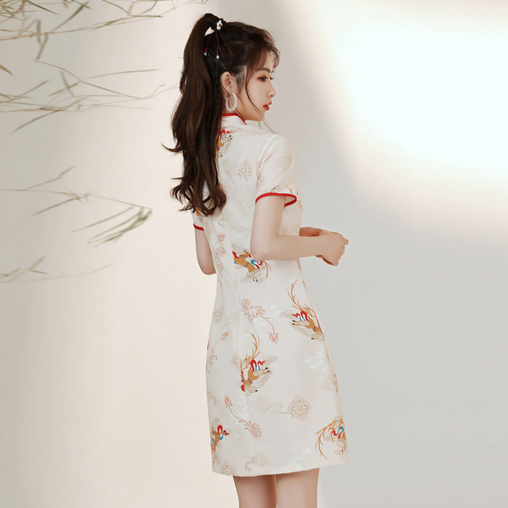 Young Petite Girls Chinese-style Cheongsam Dress