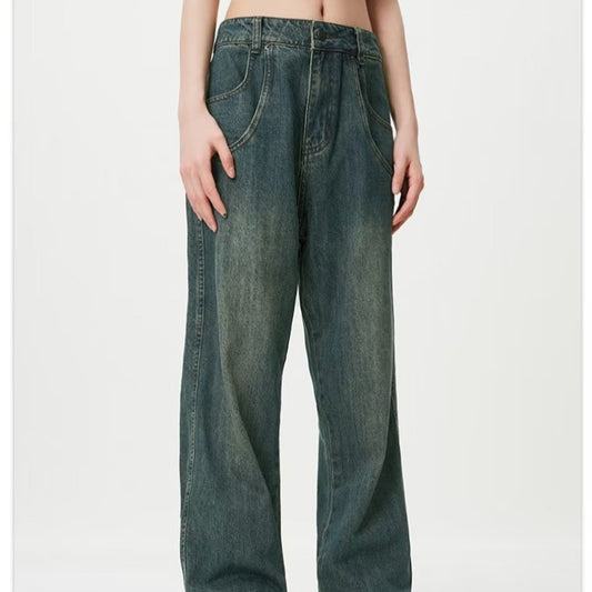 American High Street Casual Jeans Loose Nostalgia Blue Fashion Brand Retro Ladies