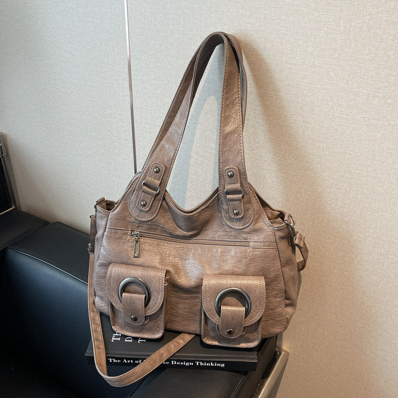 Women's Leather Vintage Sports Shoulder Bag