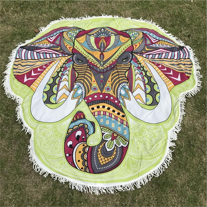 Elephant Mandala Rainbow TapestryThrow