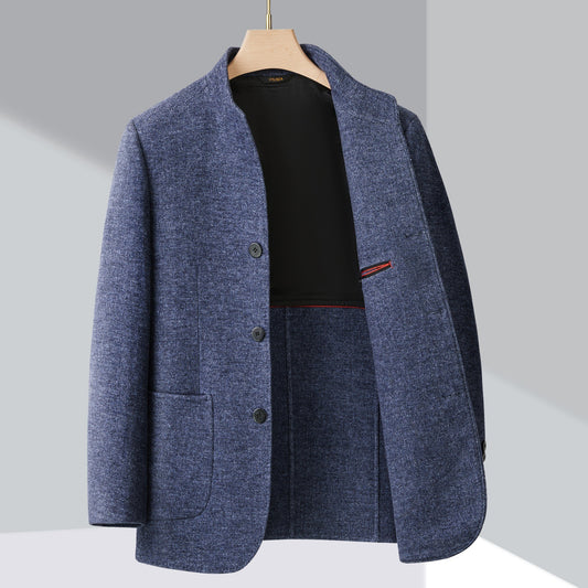 Men's Chinese-style Mandarin-collar Loose Wool Coat