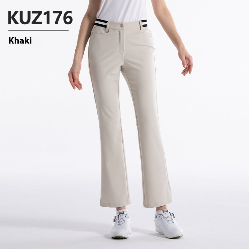 Women's Slightly Flared Elastic Elastic Waist Sports Trousers