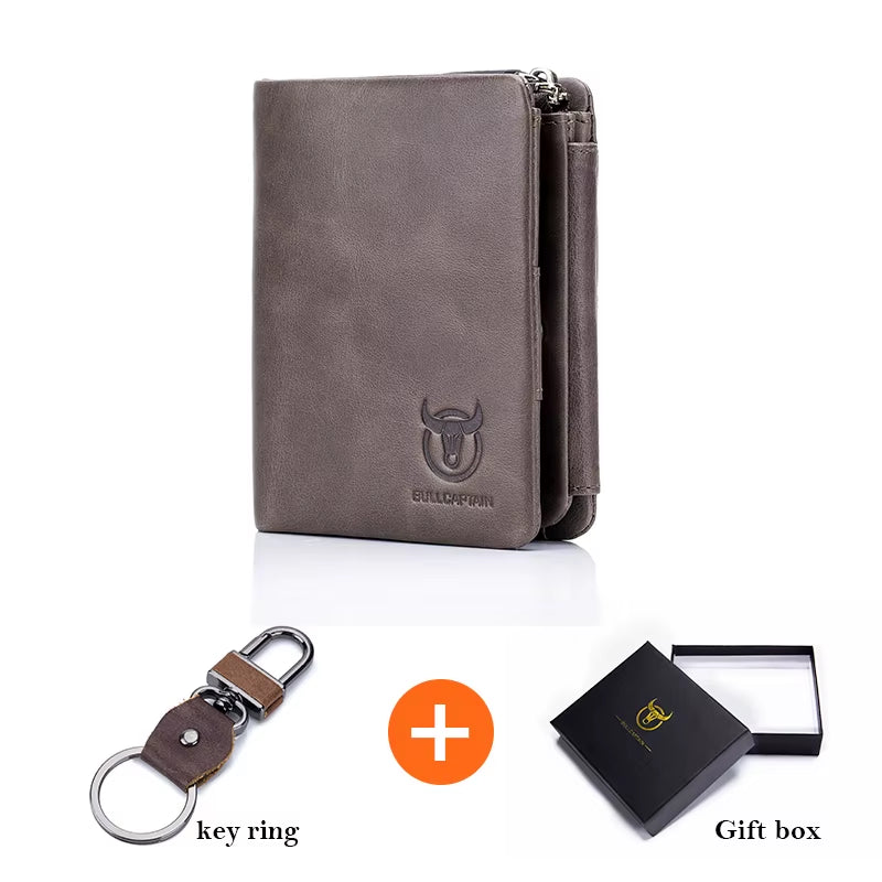 Brand Leather RFID Retro Wallet Men'S Small Zipper Wallet Card Bag Men'S Wallet Clutch