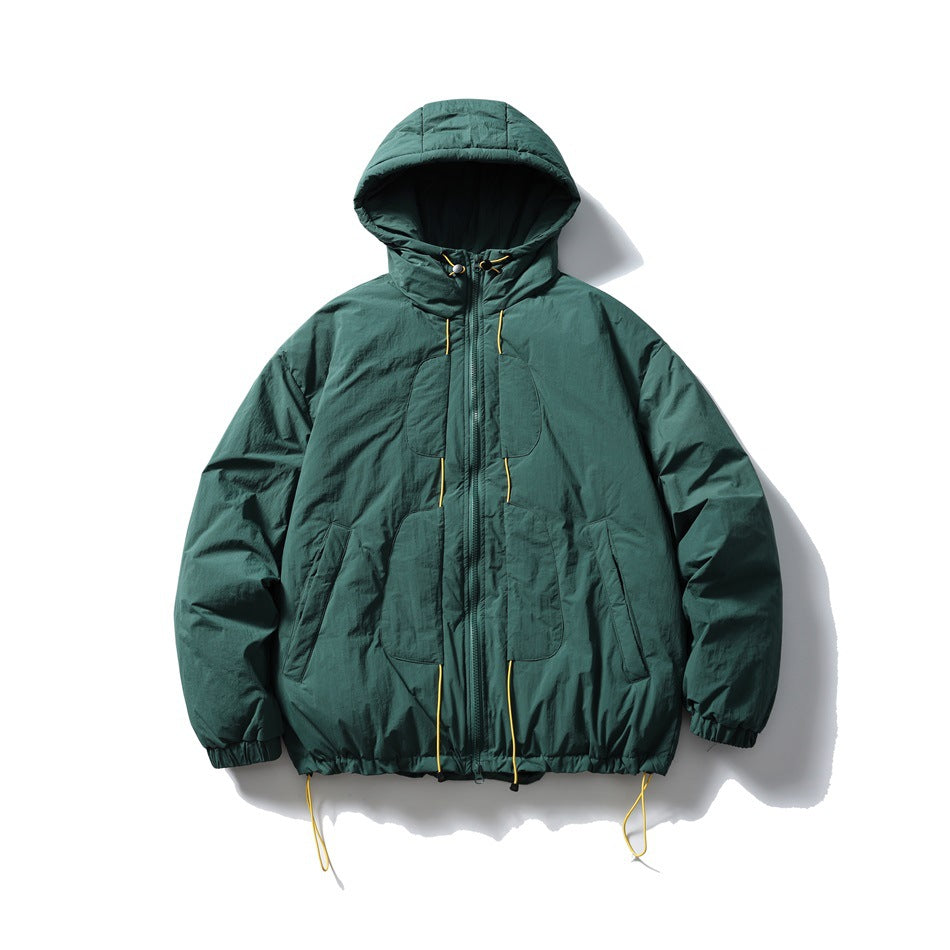 Outdoor White Duck Hooded Jacket Loose Down Jacket
