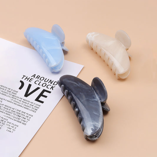 Exquisite Card-mounted High-grade Acetate Marble Cloud Pattern Back Head Shark Clip Semicircle Crescent