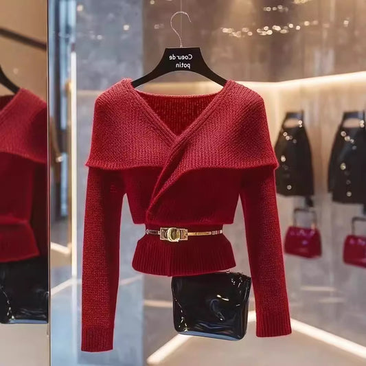 Color Knitwear Women's Niche High Sense