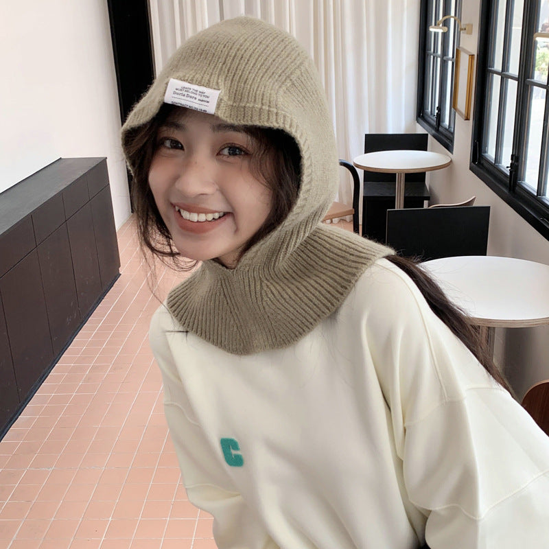 Knit Hat With A Bib