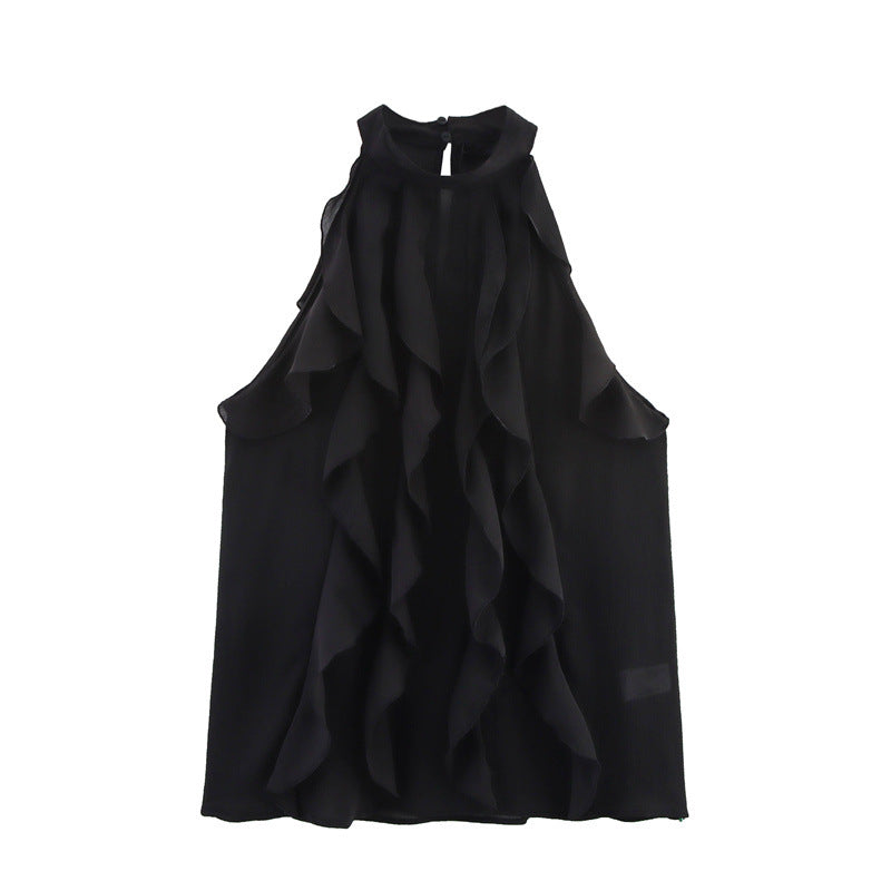 Laminated Decoration Hanging Collar Vest Top