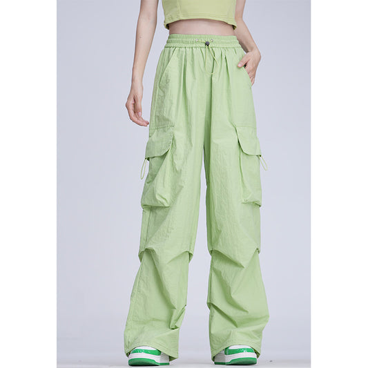 Drawstring Overalls Loose Straight Casual Wide-leg Pants