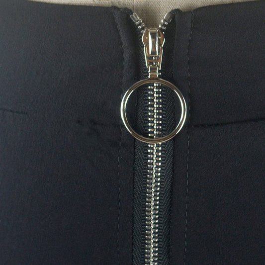 Zipper Bottoming Tight-fitting High-waisted Trousers With Small Feet