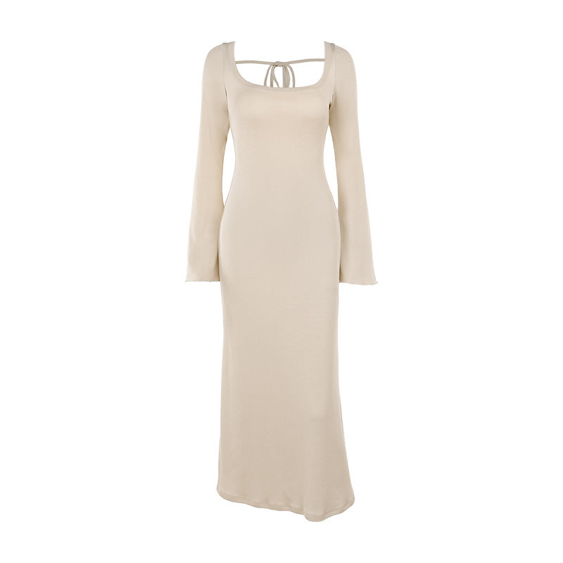 Fashionable Elegant Slim-fit Flared Sleeves Sheath Dress