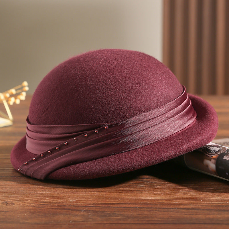 Women's Autumn And Winter Fashion All-match Face-looking Small British Wool Ptah Beret
