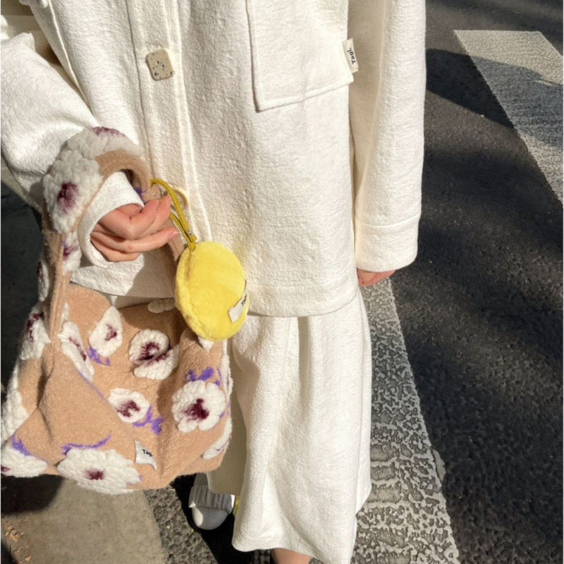 Simple Flower Bag Corduroy Fabric Hand-held Mommy Bag Hand-held