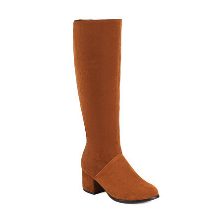 Autumn Winter Matte All-Match Retro Chunky Mid-Heel Womens Boots