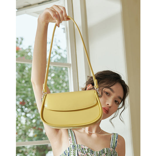 Fashion Underarm Bag Saddle Bag Crossbody Genuine Leather Bag