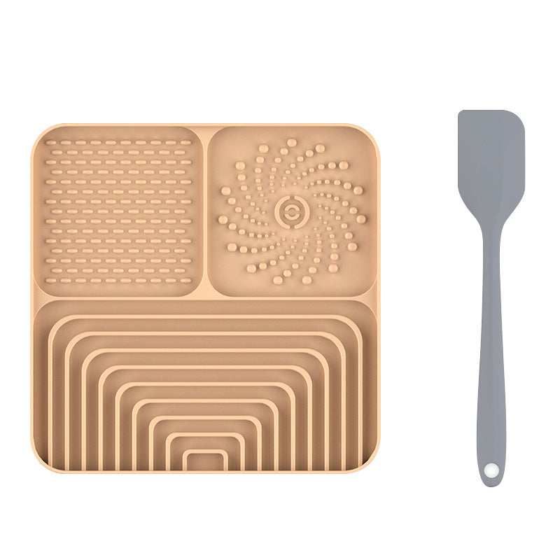 Slow Food Mat For Dogs And Cats, Anti-choking Pad With Suction Cup, Square, Silicone, For Licking