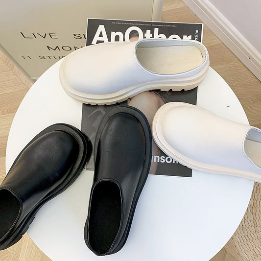 Womens Chunky-soled Closed-toe Mules For Casual Wear