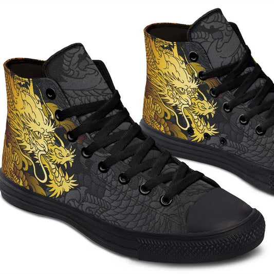 Men's And Women's Fashion Color Printing High-top Canvas Shoes