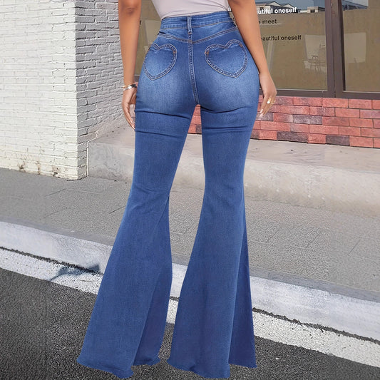 Women's Jeans Women's High Waist Slimming Mop Horn Length