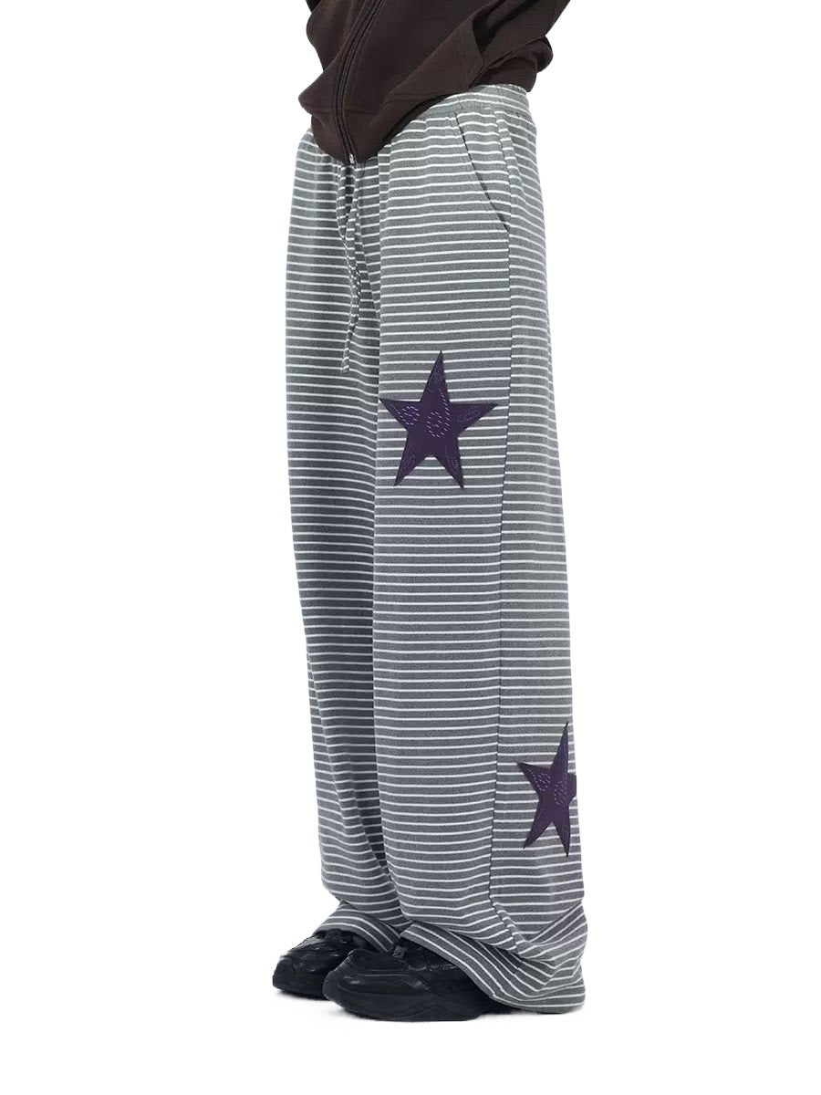 Double-sided Velvet Straight Loose Striped Autumn And Winter Trousers