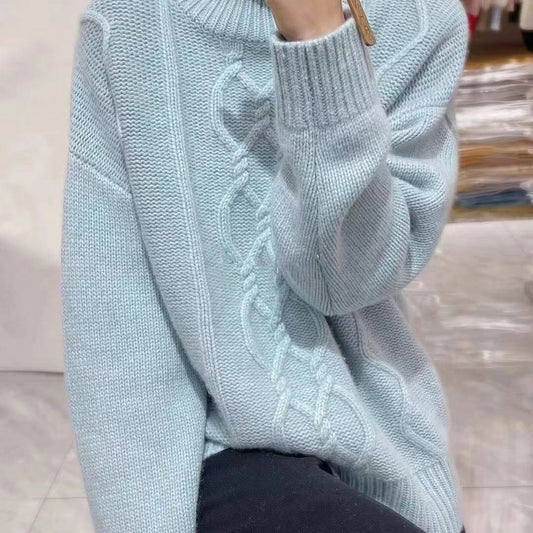Loose Thick Pullover High Purity Woolen Sweater For Women