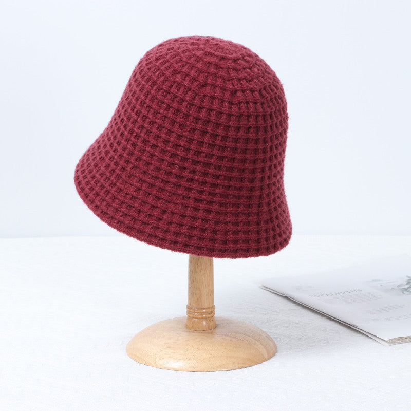 Korean Version Of Solid Color Casual Knitted Basin Hat Tide Simple Bucket