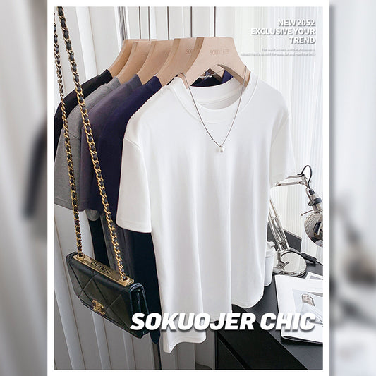 Modal Short-sleeved T-shirt Women's High Elastic Slim Round Neck Top