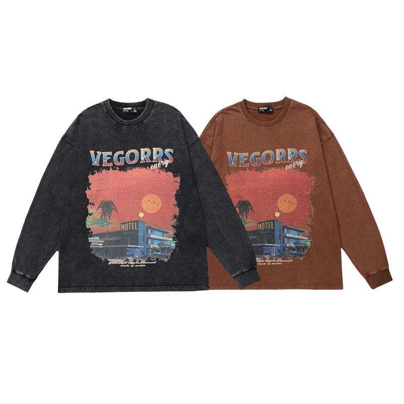 Vintage vasket sweatshirt med print