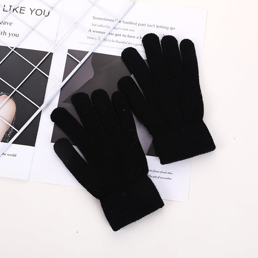 Women's Vintage Solid Color Warm Cycling Gloves