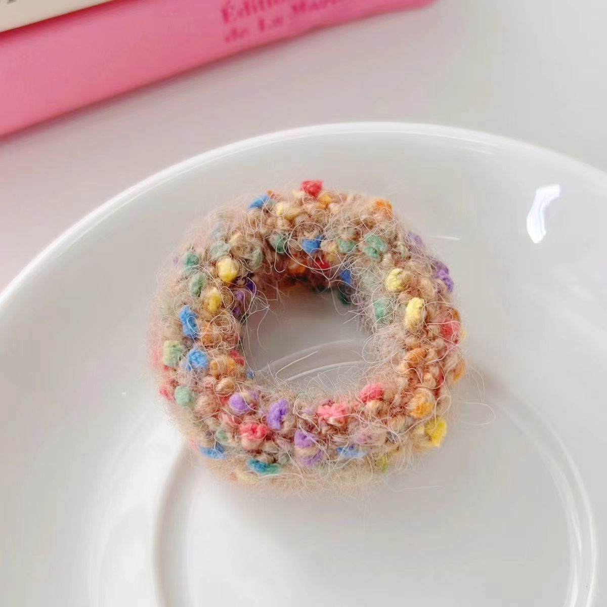 Women's Simple Plush Color Large Intestine Hair Ring