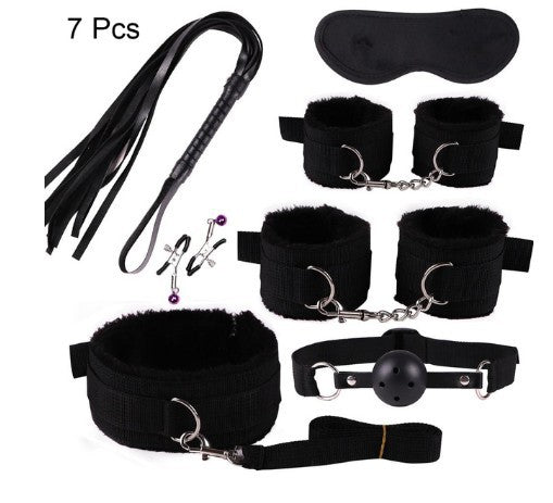 Non Leather Plush HandcuffsWhip And Ribbon Suit