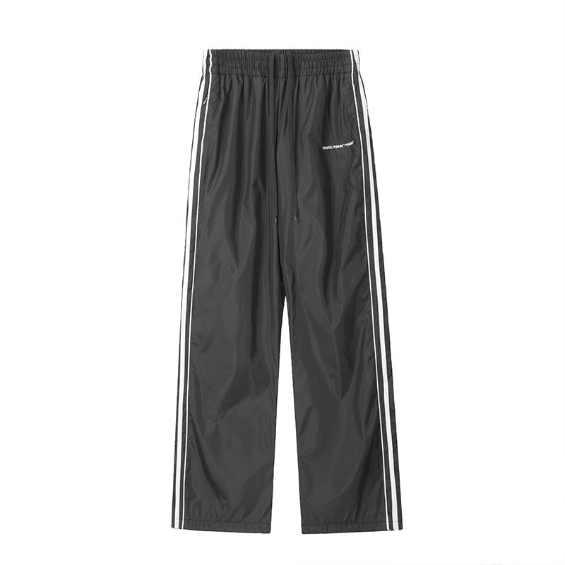 Men's Black And White Vertical Stripe Sports Pants